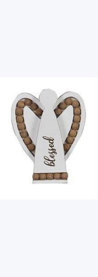 Wood Home Tabletop Angel With Blessing Bead Wings, 3 Assortments - Pura Vida Books