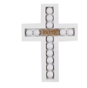 Wood Home Tabletop Cross with Blessing Bead Design, 4 Assorted - Pura Vida Books