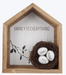 Wood House Shaped Box Sign with Blessed Nests, White Washed - Pura Vida Books