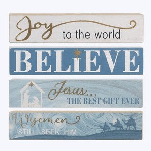 Wood Mini Christmas Block Signs - Pura Vida Books