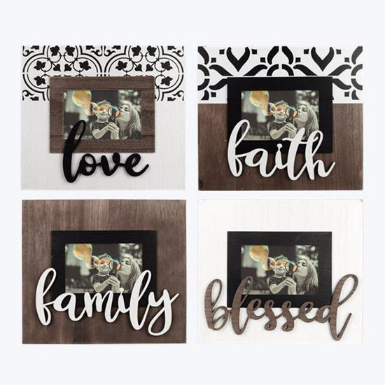 Wood Photo Frame with Lift Letters - Pura Vida Books