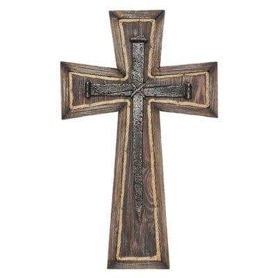 Wood Wall Cross with Rope Accent - Pura Vida Books