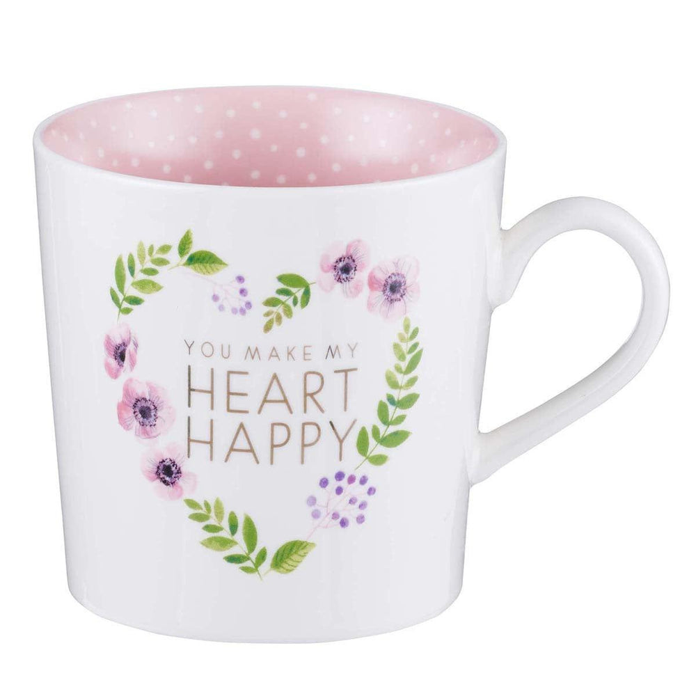 You Make My Heart Happy Ceramic Coffee Mug - Pura Vida Books