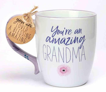 You're and Amazing Grandma, Philippians 1:7, Ceramic Mug, Floral - Pura Vida Books