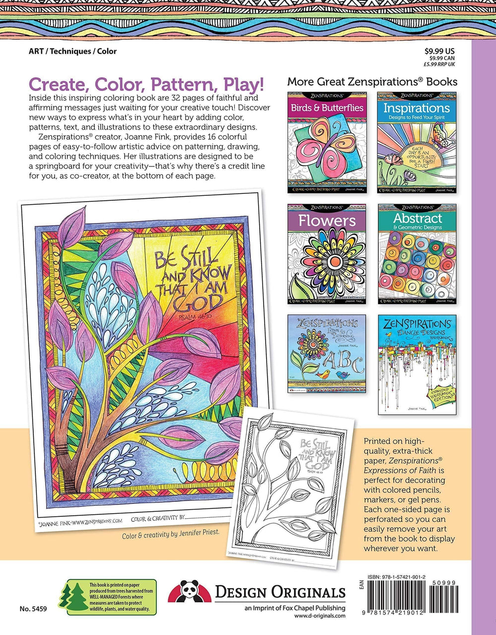 Zenspirations (R) Coloring Book Expressions of Faith: Create, Color, Pattern, Play! - Pura Vida Books