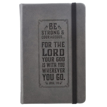 Be Strong Hardcover LuxLeather Notebook with Elastic Closure - Joshua 1:9 - Pura Vida Books